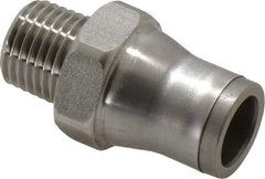 Legris - 10mm Outside Diam, 1/4 BSPT, Stainless Steel Push-to-Connect Male Connector - 435 Max psi, Tube to Male BSPT Connection, FKM O-Ring - Industrial Tool & Supply