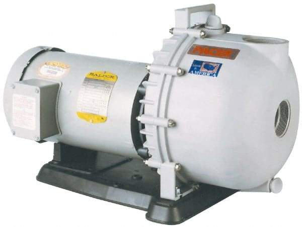 Value Collection - 115/230 Volt, 1 Phase, 5 HP, Self Priming Pump - 3 Inch Inlet, 270 Max GPM, TEFC Motor, Polyester Housing and Impeller, Carbon Ceramic Seal - Industrial Tool & Supply