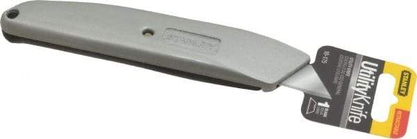 Stanley - Retractable Utility Knife - 2-7/16" Blade, Grey Zinc/Plastic Handle, 1 Blade Included - Industrial Tool & Supply