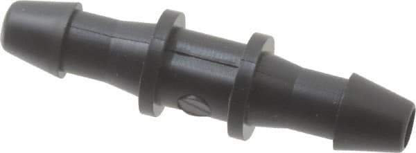 Made in USA - 3/32" Barb, Nylon Single Barbed Tube Splicer - Black - Industrial Tool & Supply