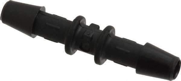Made in USA - 3/16" Barb, Nylon Single Barbed Tube Splicer - Black - Industrial Tool & Supply