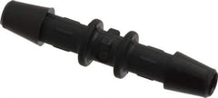 Made in USA - 3/16" Barb, Nylon Single Barbed Tube Splicer - Black - Industrial Tool & Supply