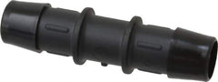 Made in USA - 5/8" Barb, Nylon Single Barbed Tube Splicer - Black - Industrial Tool & Supply