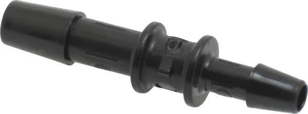 Made in USA - 1/4 x 3/16" Barb, Nylon Single Barbed Tube Reducer - Black - Industrial Tool & Supply