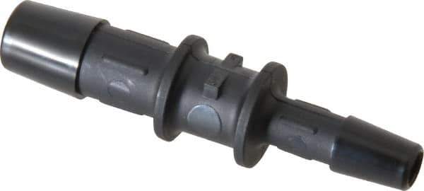 Made in USA - 3/8 x 1/4" Barb, Nylon Single Barbed Tube Reducer - Black - Industrial Tool & Supply