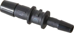 Made in USA - 3/8 x 1/4" Barb, Nylon Single Barbed Tube Reducer - Black - Industrial Tool & Supply