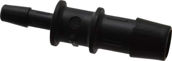 Made in USA - 1/2 x 1/4" Barb, Nylon Single Barbed Tube Reducer - Black - Industrial Tool & Supply
