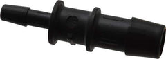 Made in USA - 1/2 x 1/4" Barb, Nylon Single Barbed Tube Reducer - Black - Industrial Tool & Supply