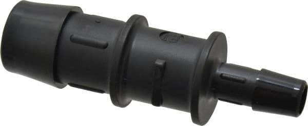 Made in USA - 3/4 x 3/8" Barb, Nylon Single Barbed Tube Reducer - Black - Industrial Tool & Supply