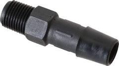 Made in USA - 3/8" Barb, 3/8, Nylon Single Barbed Tube Adapter - Black, Male - Industrial Tool & Supply