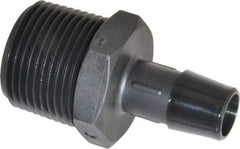 Made in USA - 1/2" Barb, 1/2, Nylon Single Barbed Tube Adapter - Black, Male - Industrial Tool & Supply