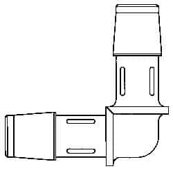 Made in USA - 1/8" Barb, Polypropylene Single Barbed Tube Elbow - Natural - Industrial Tool & Supply