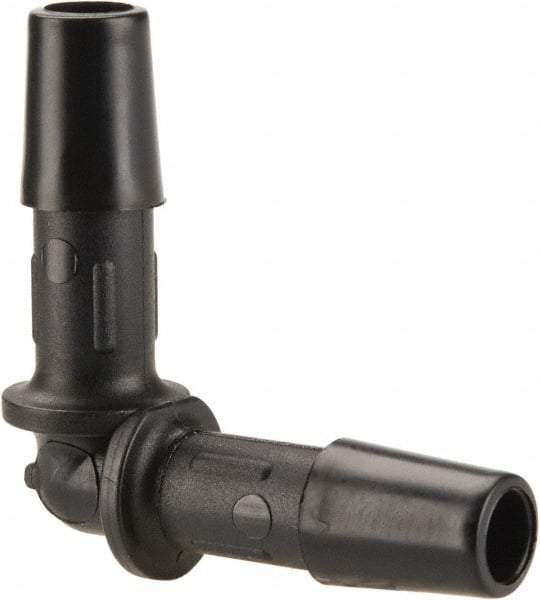 Made in USA - 1/4" Barb, Nylon Single Barbed Tube Elbow - Black - Industrial Tool & Supply