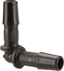Made in USA - 1/4" Barb, Nylon Single Barbed Tube Elbow - Black - Industrial Tool & Supply
