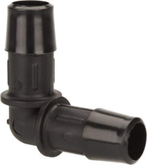 Made in USA - 1/2" Barb, Nylon Single Barbed Tube Elbow - Black - Industrial Tool & Supply