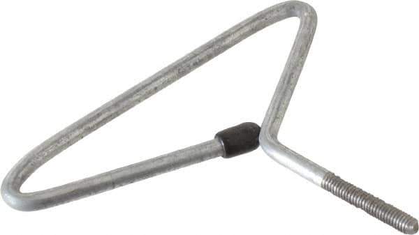 Schaefer Brush - 4-1/8" Long, 8-32 Male, Galvanized Steel T-Bar Brush Handle - 0.162" Diam, For Use with Steel Rods - Industrial Tool & Supply