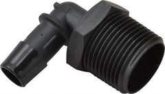 Made in USA - 1/2" Barb, 1/2, Nylon Single Barbed Tube Elbow - Black, Male - Industrial Tool & Supply