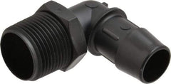 Made in USA - 3/4" Barb, 3/4, Nylon Single Barbed Tube Elbow - Black, Male - Industrial Tool & Supply