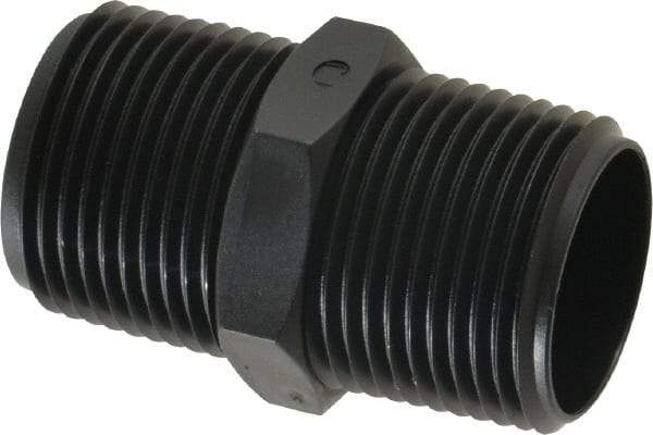 Made in USA - 3/4 NPT Nylon Threaded Tube Fitting - Black - Industrial Tool & Supply