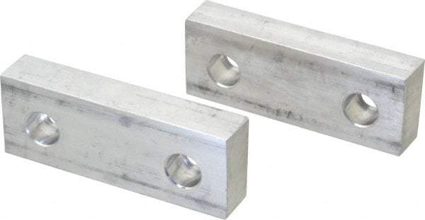 Gibraltar - 4" Wide x 1-1/2" High x 3/4" Thick, Flat/No Step Vise Jaw - Soft, Aluminum, Fixed Jaw, Compatible with 4" Vises - Industrial Tool & Supply