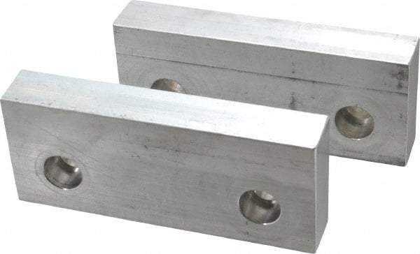 Gibraltar - 6" Wide x 2-1/2" High x 1" Thick, Flat/No Step Vise Jaw - Soft, Aluminum, Fixed Jaw, Compatible with 6" Vises - Industrial Tool & Supply