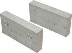 Gibraltar - 6" Wide x 3" High x 1" Thick, Flat/No Step Vise Jaw - Soft, Aluminum, Fixed Jaw, Compatible with 6" Vises - Industrial Tool & Supply