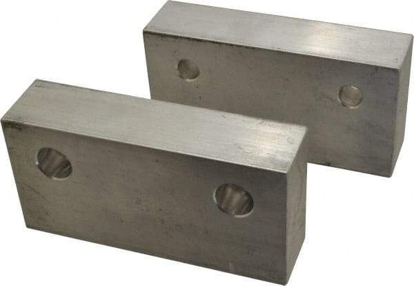 Gibraltar - 6" Wide x 3" High x 1-1/2" Thick, Flat/No Step Vise Jaw - Soft, Aluminum, Fixed Jaw, Compatible with 6" Vises - Industrial Tool & Supply