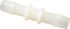 Made in USA - 3/8" Barb, Nylon Single Barbed Tube Splicer - Natural - Industrial Tool & Supply