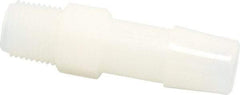 Made in USA - 3/8" Barb, 3/8, Nylon Single Barbed Tube Adapter - Natural, Male - Industrial Tool & Supply