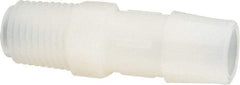 Made in USA - 1/2" Barb, 1/2, Nylon Single Barbed Tube Adapter - Natural, Male - Industrial Tool & Supply