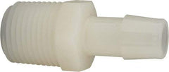 Made in USA - 1/2" Barb, 1/2, Nylon Single Barbed Tube Adapter - Natural, Male - Industrial Tool & Supply