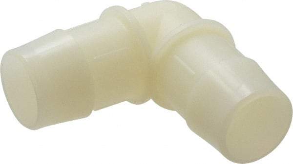 Made in USA - 1" Barb, Nylon Single Barbed Tube Elbow - Natural - Industrial Tool & Supply