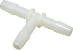 Made in USA - 1/4" Barb, Nylon Single Barbed Tube Tee - Natural - Industrial Tool & Supply