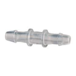Made in USA - 3/32" Barb, Polypropylene Single Barbed Tube Splicer - Natural - Industrial Tool & Supply