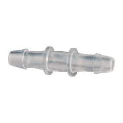 Made in USA - 3/32" Barb, Polypropylene Single Barbed Tube Splicer - Natural - Industrial Tool & Supply