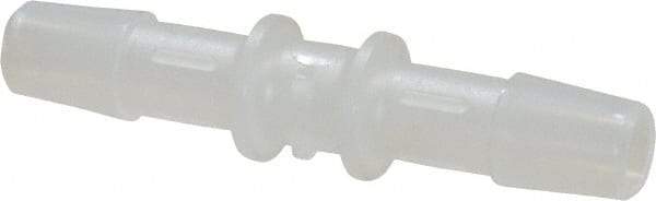 Made in USA - 5/16" Barb, Polypropylene Single Barbed Tube Splicer - Natural - Industrial Tool & Supply