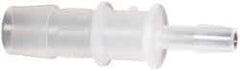 Made in USA - Polypropylene Single Barbed Tube Reducer - Natural - Industrial Tool & Supply