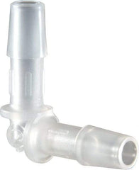Made in USA - 1/4" Barb, Polypropylene Single Barbed Tube Elbow - Natural - Industrial Tool & Supply