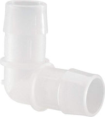Made in USA - 1" Barb, Polypropylene Single Barbed Tube Elbow - Natural - Industrial Tool & Supply