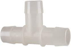 Made in USA - 1" Barb, Polypropylene Single Barbed Tube Tee - Natural - Industrial Tool & Supply