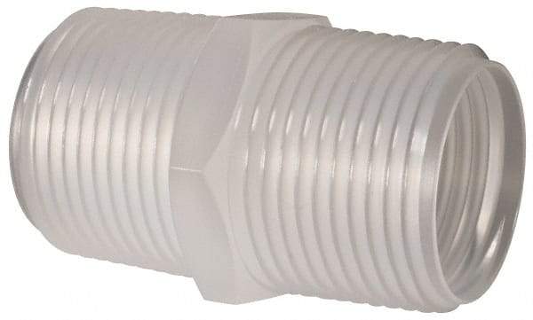 Made in USA - 1 NPT Polypropylene Threaded Tube Fitting - Natural - Industrial Tool & Supply