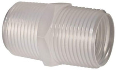 Made in USA - 1 NPT Polypropylene Threaded Tube Fitting - Natural - Industrial Tool & Supply