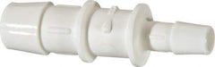 Made in USA - Polypropylene Single Barbed Tube Reducer - White - Industrial Tool & Supply