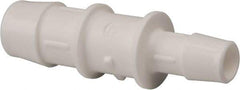 Made in USA - Polypropylene Single Barbed Tube Reducer - White - Industrial Tool & Supply