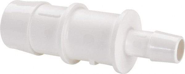 Made in USA - Polypropylene Single Barbed Tube Reducer - White - Industrial Tool & Supply