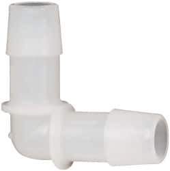 Made in USA - 1/2" Barb, Kynar Single Barbed Tube Elbow - Natural - Industrial Tool & Supply