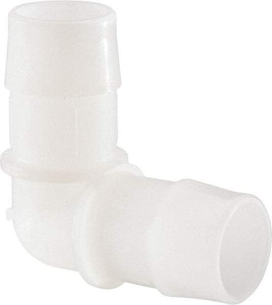 Made in USA - 1" Barb, Kynar Single Barbed Tube Elbow - Natural - Industrial Tool & Supply