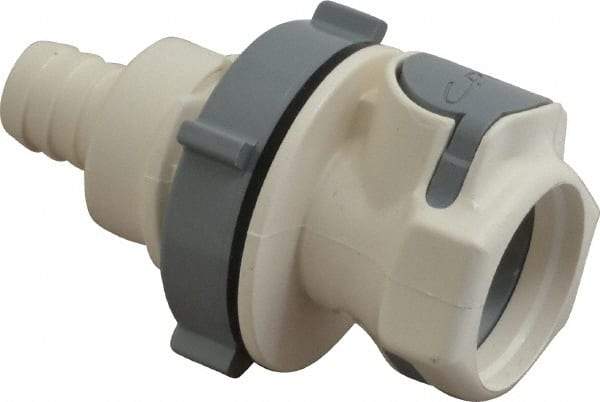 CPC Colder Products - 3/8" Nominal Flow, 1/2" ID, Female, Panel Mount Hose Barb-Female Socket - 125 Max psi, -40 to 280°F, Polysulfone Coupling, EPDM O-Ring - Industrial Tool & Supply