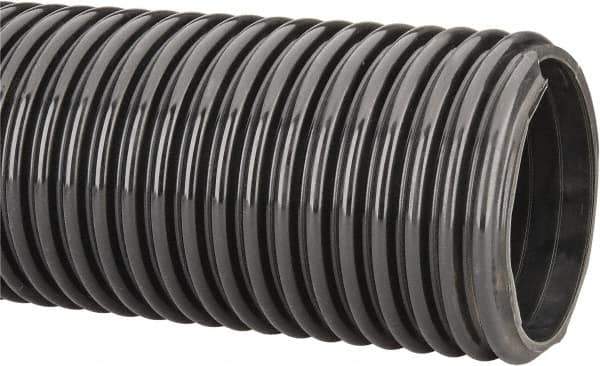 Kuriyama of America - 6" ID x 6.81" OD, 30 Max psi, 28 In. Hg, Dry Material Handling & Transfer Hose - Polyurethane, 12" Bend Radius, 100' Coil Length, Black - Industrial Tool & Supply