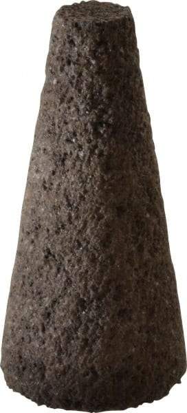 Norton - Type 17, 1-1/2" Max Diam, 3" Head Thickness, 24 Grit Square Tip Cone - Aluminum Oxide, Very Coarse Grade, 3/8-24 Shank Thread - Industrial Tool & Supply